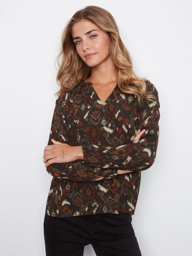 Charlie B Printed Blouse - Ikat