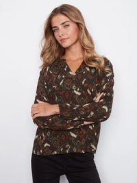 Charlie B Printed Blouse - Ikat