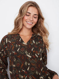 Charlie B Printed Blouse - Ikat