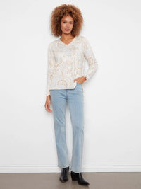 Charlie B Printed Long Sleeve Sweater