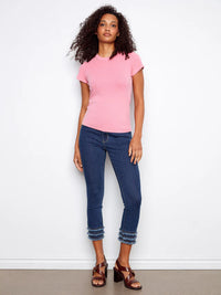 Charlie B Tencel Ribbed TShirt - Candy