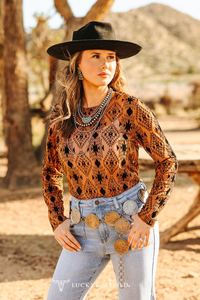Aztec Velvet Mesh Top