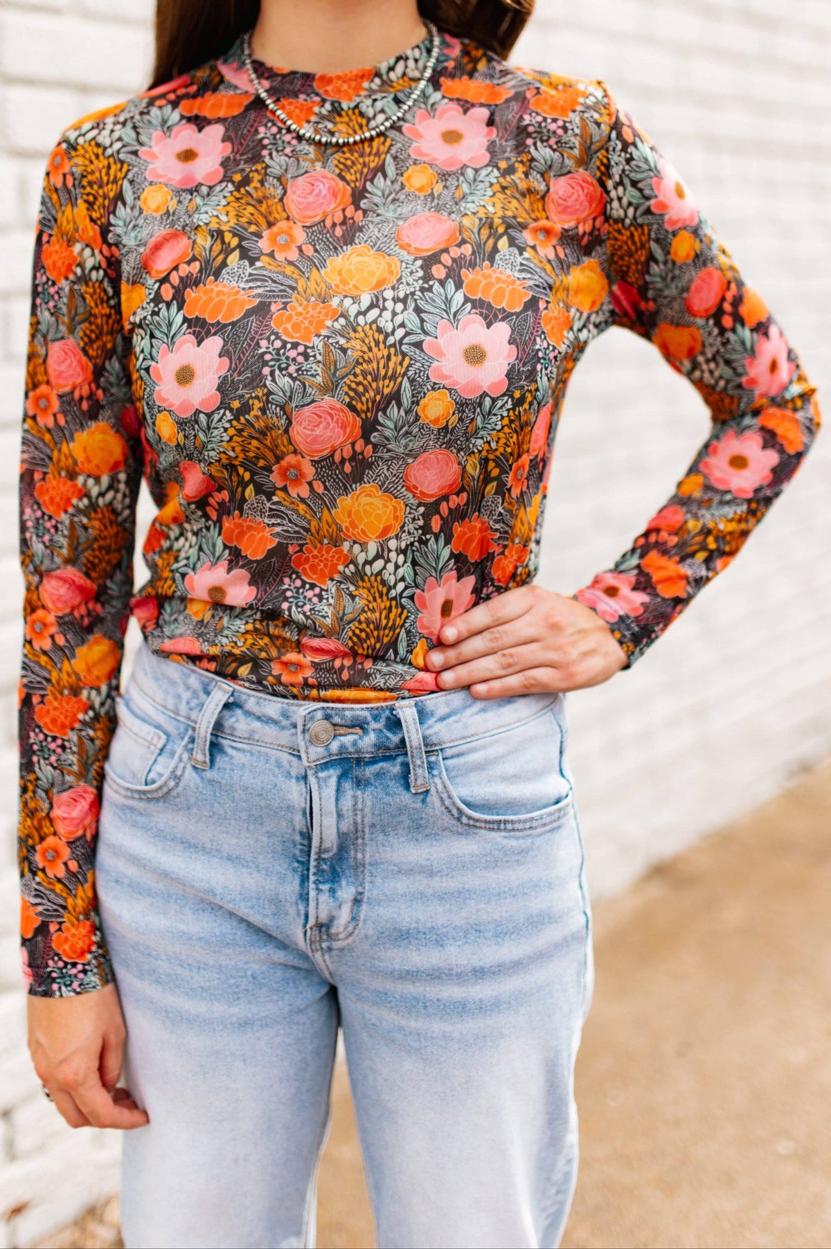 Punchy Petals Mesh Top
