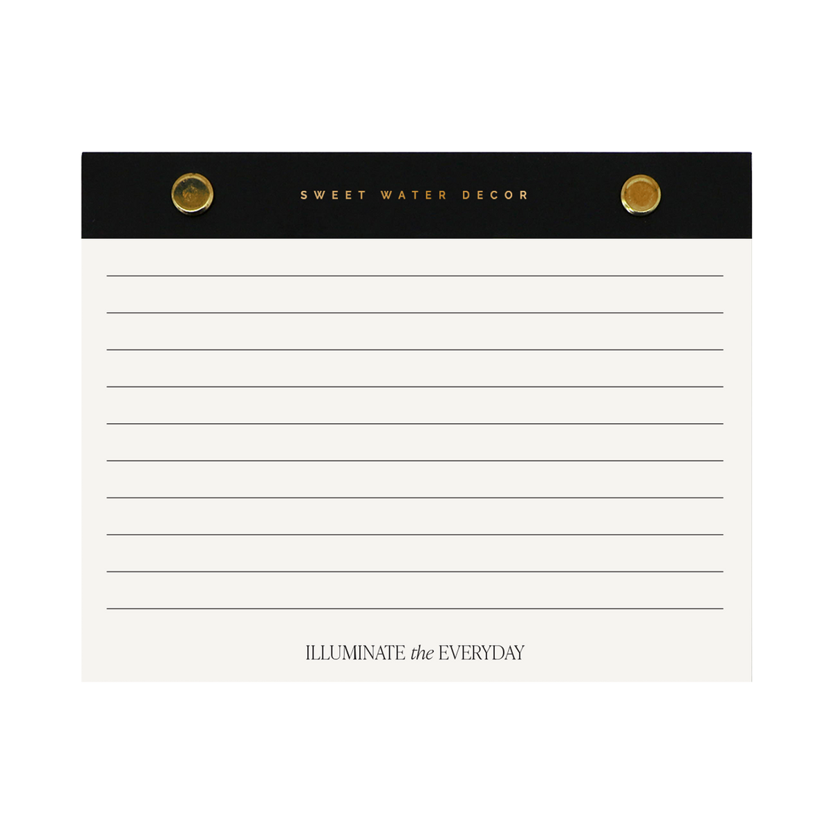 Sweet Water Decor - *NEW* Small Gold Rivet Basic Notepad - Stationery & Decor