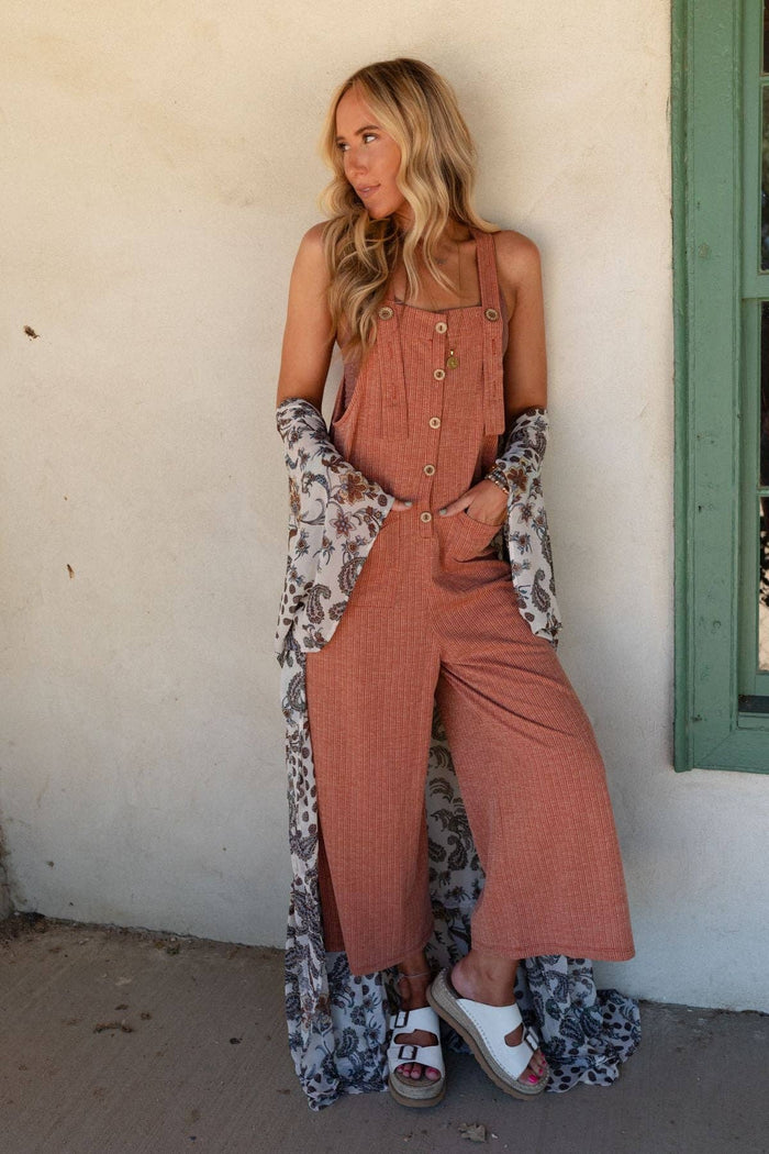 High Hopes Button Up Overalls - Rust