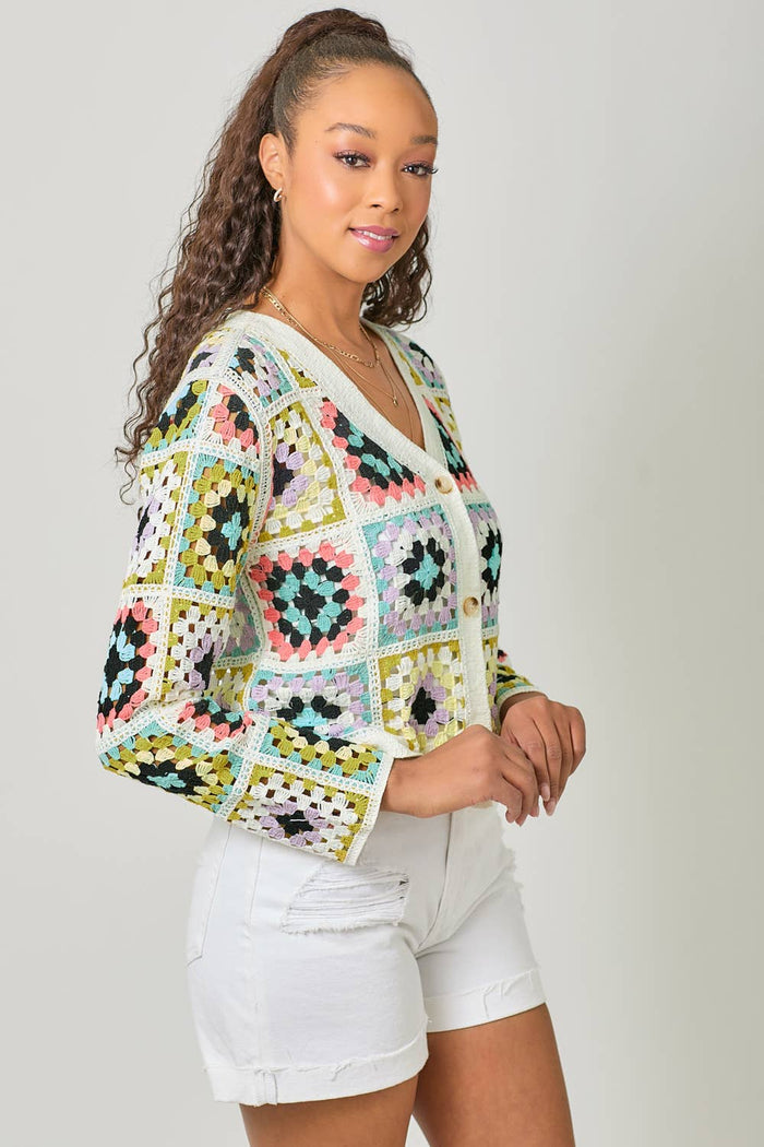 Crochet Button Up Jacket