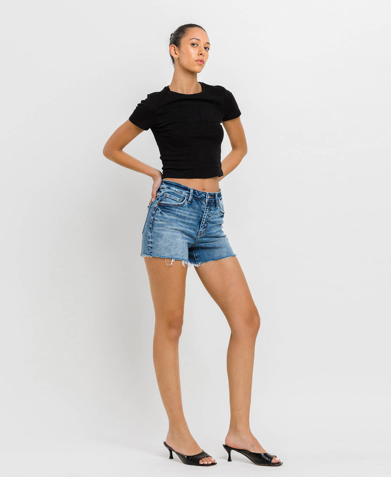 The Ally Raw Hem Denim Shorts