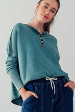 Load image into Gallery viewer, Waffle Knit Top - Teal
