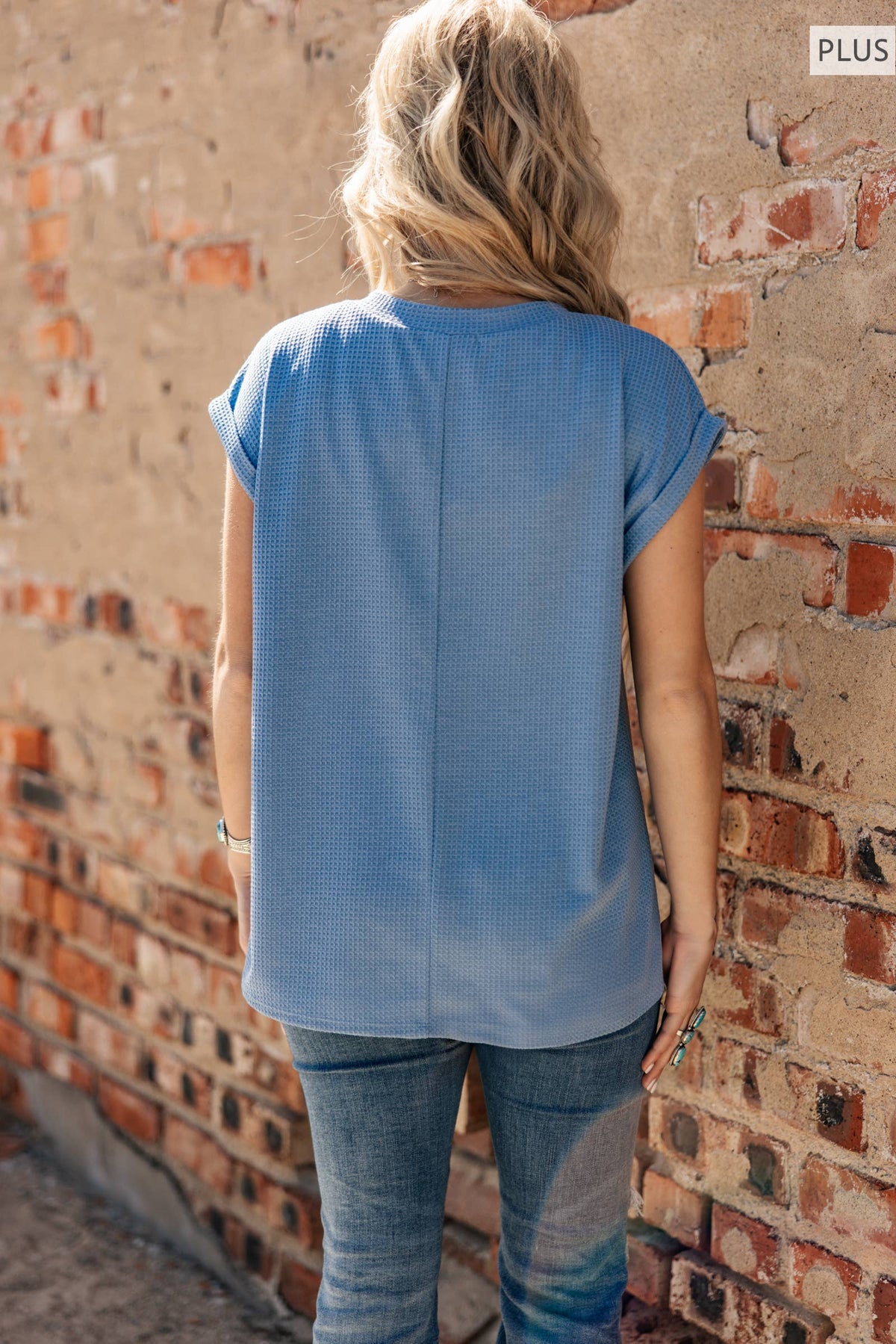 The Blayke Top - Denim Blue (Plus)