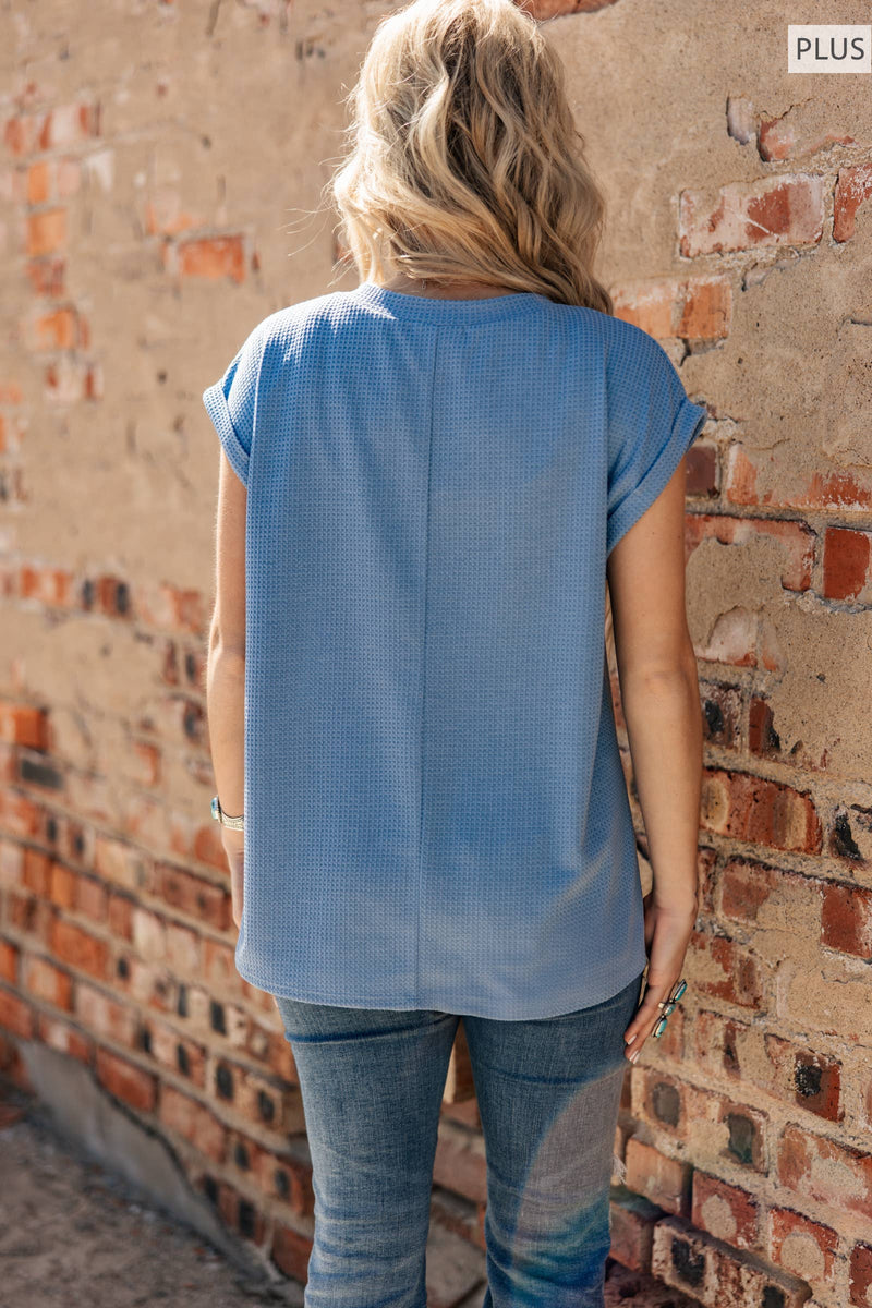 The Blayke Top - Denim Blue (Plus)