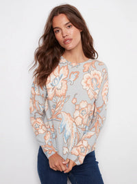 Charlie B Long Sleeve Crew Neck Sweater Baroque