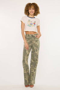 Camo Print Wide Leg Jeans