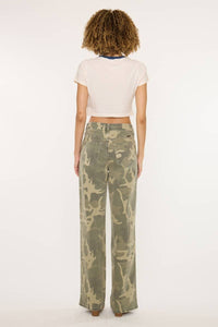 Camo Print Wide Leg Jeans