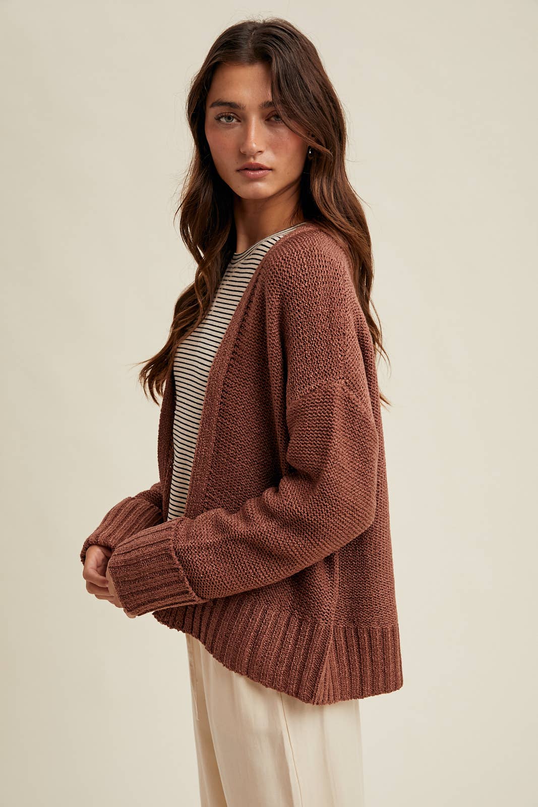 Lightweight Knit Cardi - Cocoa