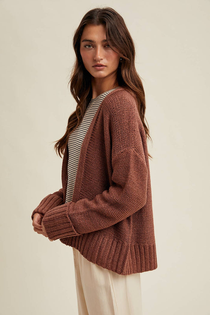Lightweight Knit Cardi - Cocoa
