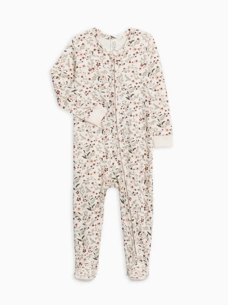 Footed Sleeper - Hailey Floral / Fawn