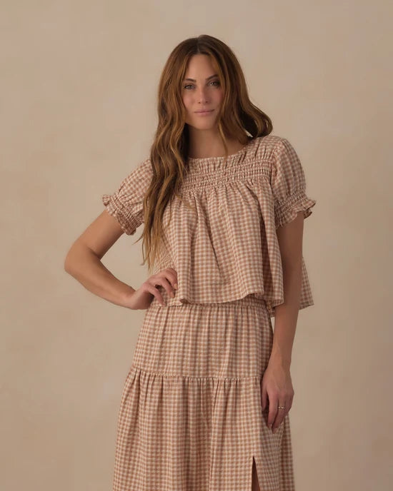 Rylee & Cru Gingham midi skirt