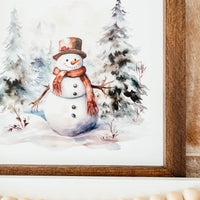 Knotty Design Co. - Watercolour Snowman Framed Sign