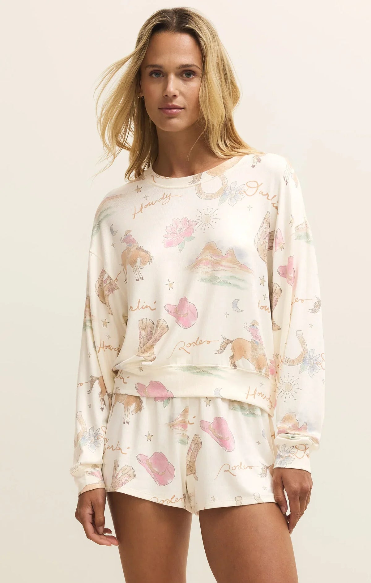 Z Supply Desert Rose Long Sleeve Top