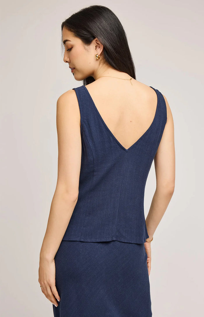 Gentle Fawn Jules Linen Tank-Navy