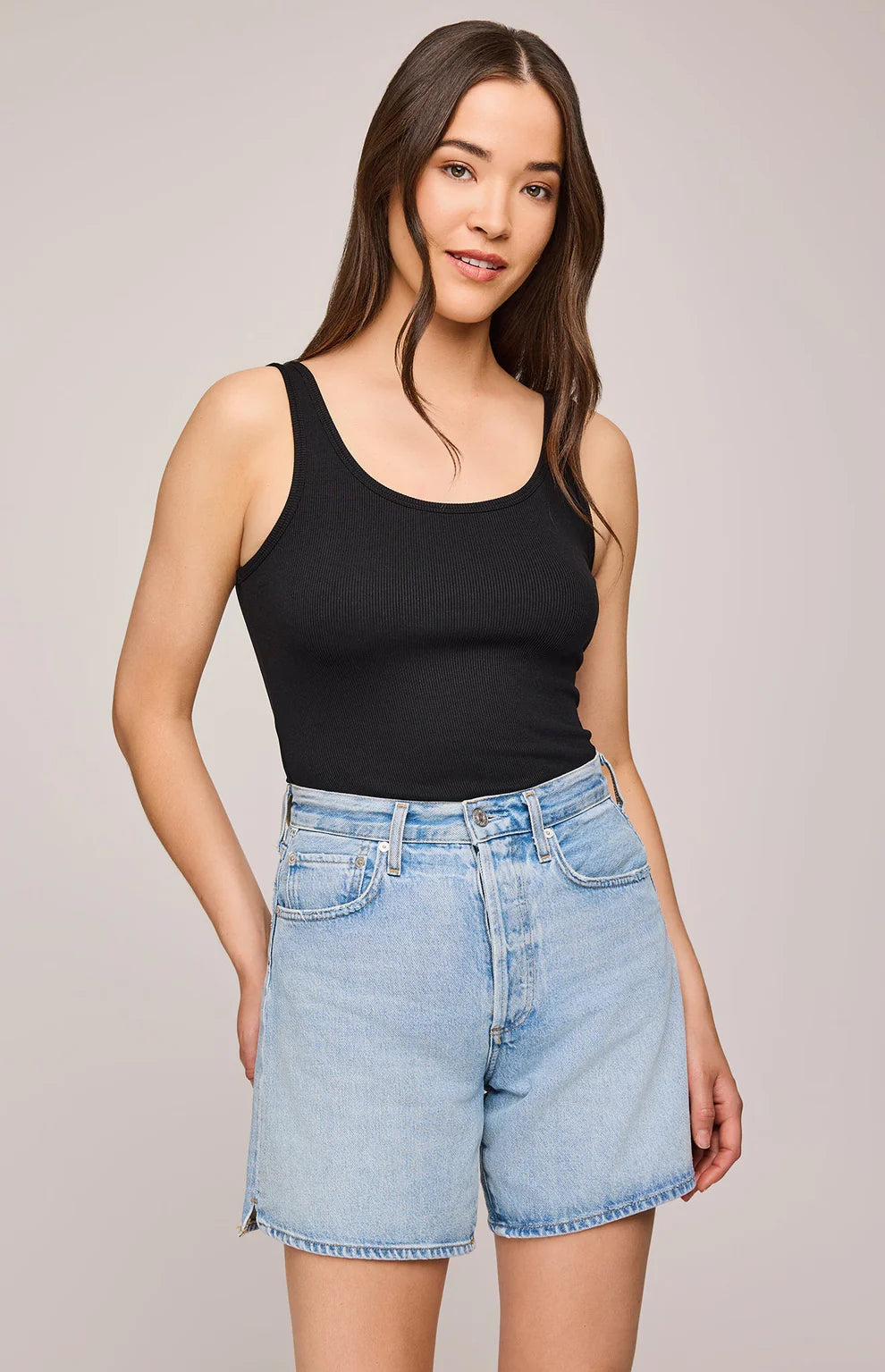 Gentle Fawn Nina Ribbed Tank-Black