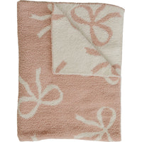 Mebie Baby Pink Bow Plush Blanket