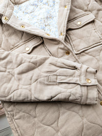 Leni  Quilted Brushed Cotton Coat Oat