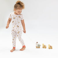 Angel Dear Short Sleeve Loungewear set-Animal Faces - Pink