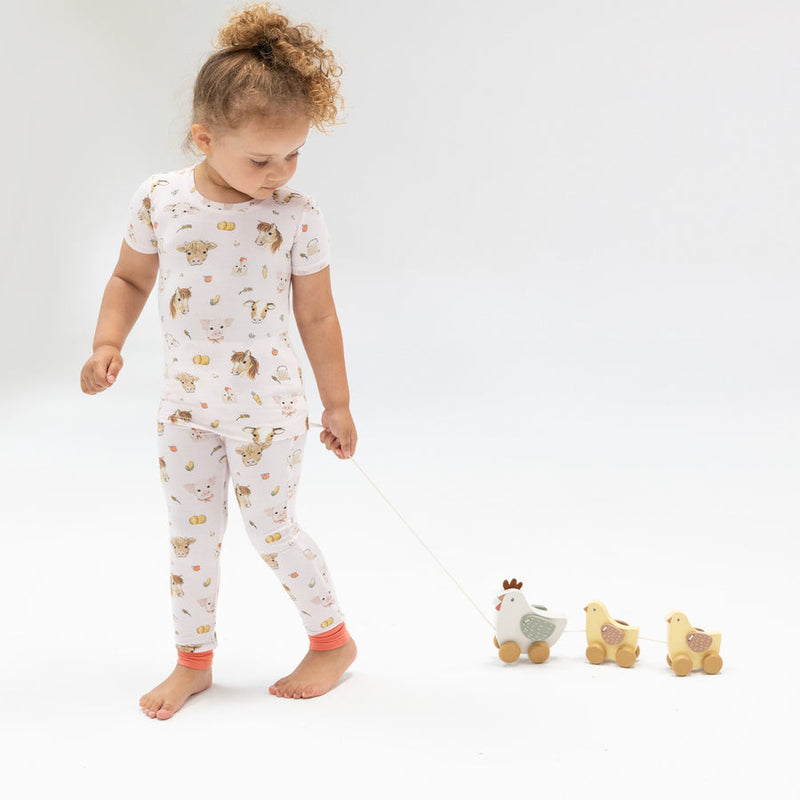 Angel Dear Short Sleeve Loungewear set-Animal Faces - Pink