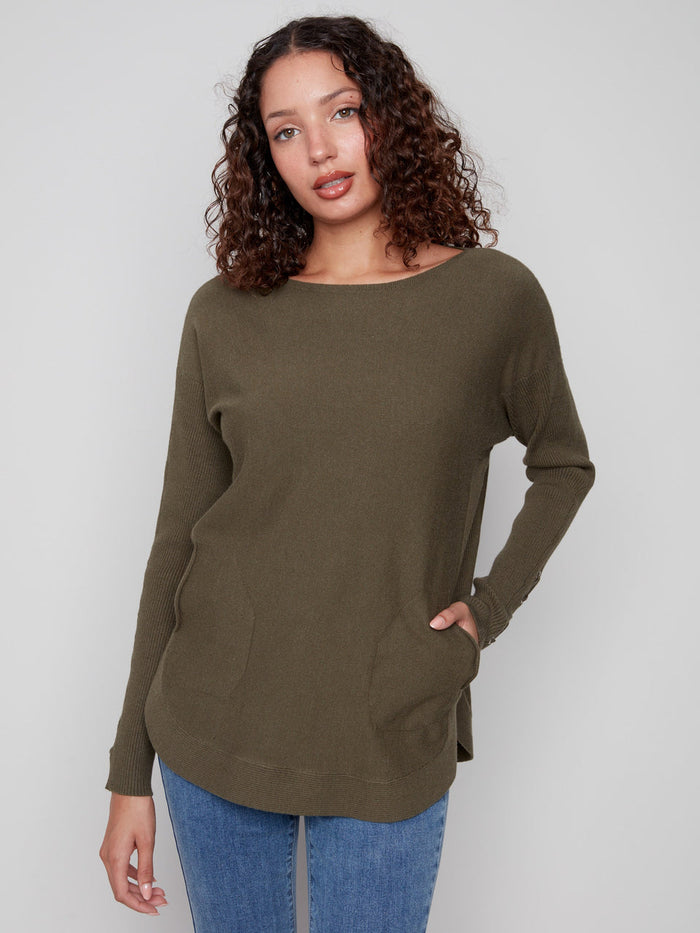 Long Sleeve Sweater- Green