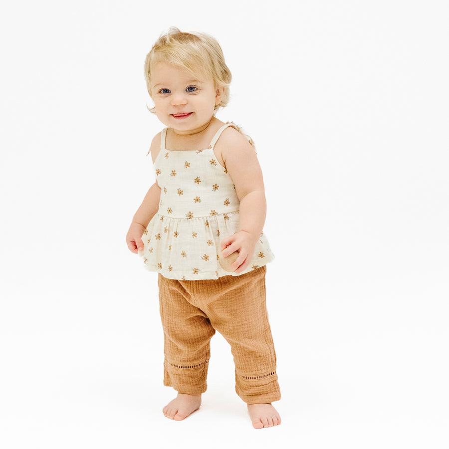 Peplum Tank and Smocked Waist Pants