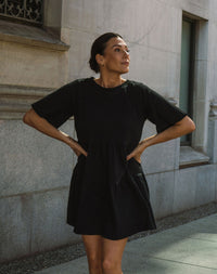 Brunette the Tiered Dress - Black