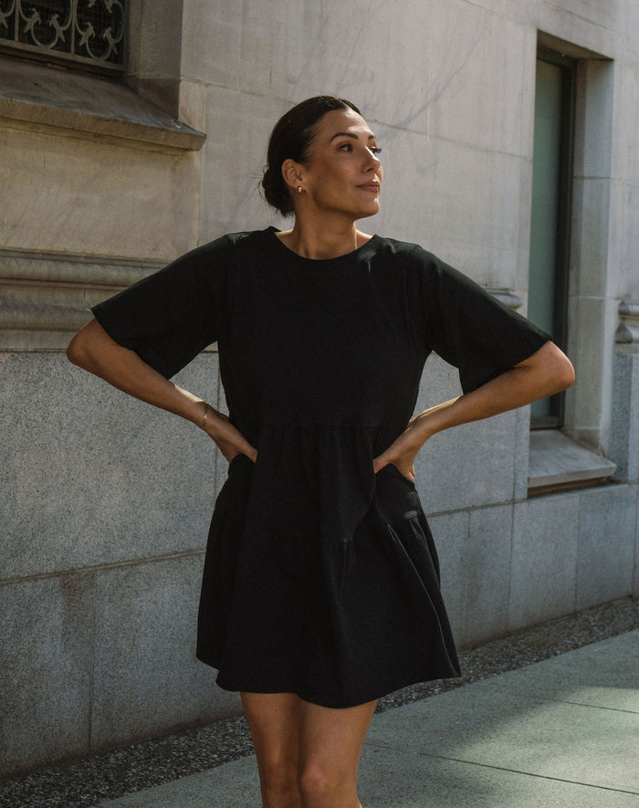 Brunette the Tiered Dress - Black