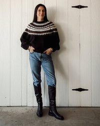 New Fair Isle Sweater Black & brown