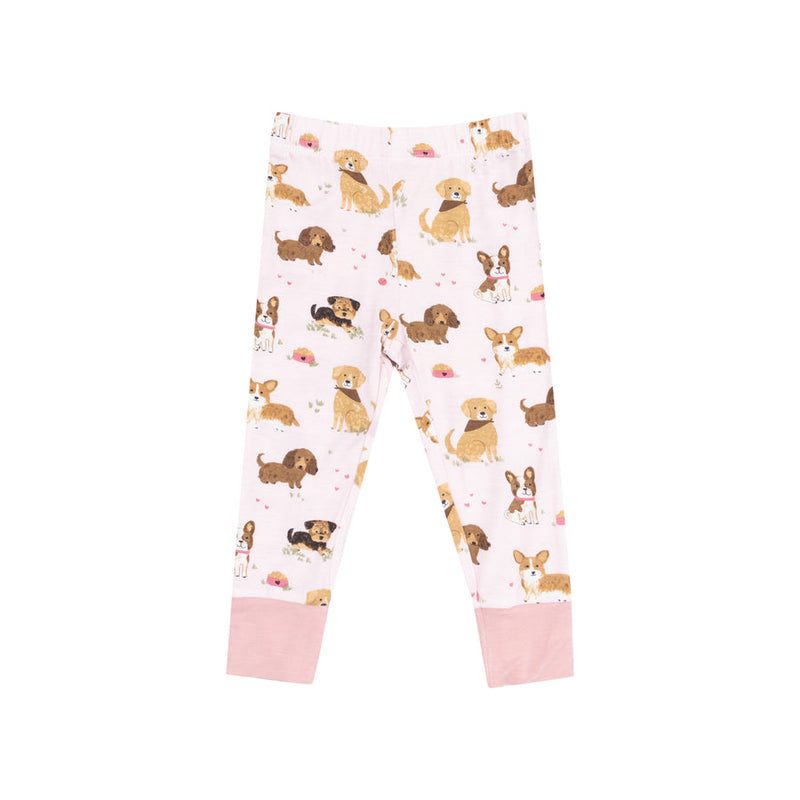 Angel Dear Short Sleeve Loungewear Set-Best Friends Dog - Pink