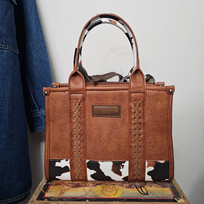 Wrangler Cow Print Tote/Crossbody - Brown