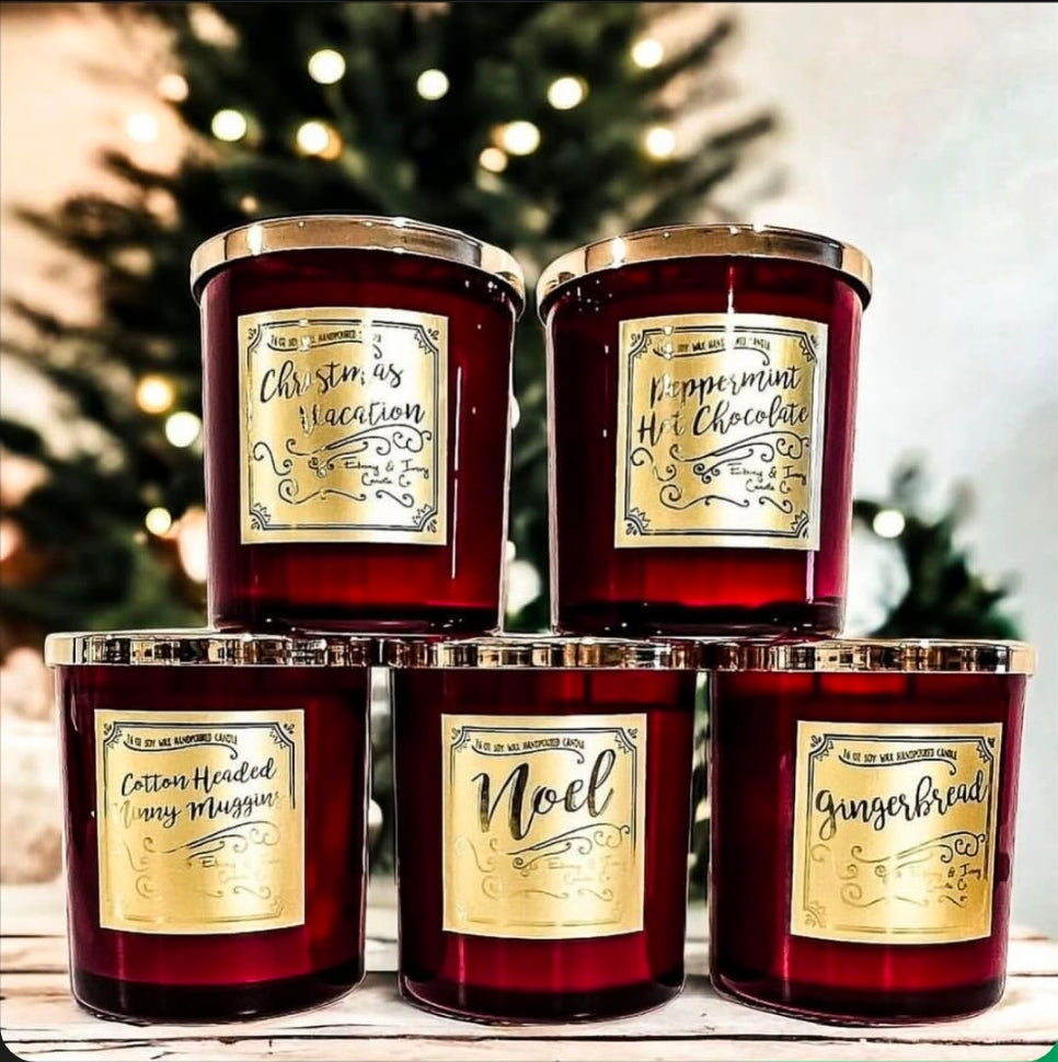 Ebony & Ivory Candles - Christmas