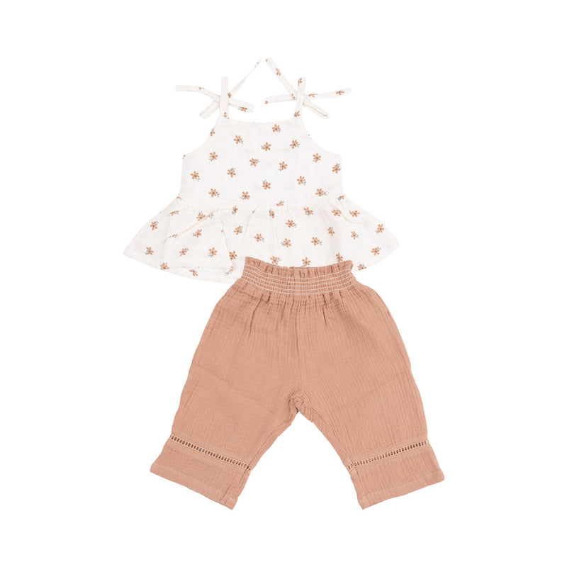 Peplum Tank and Smocked Waist Pants