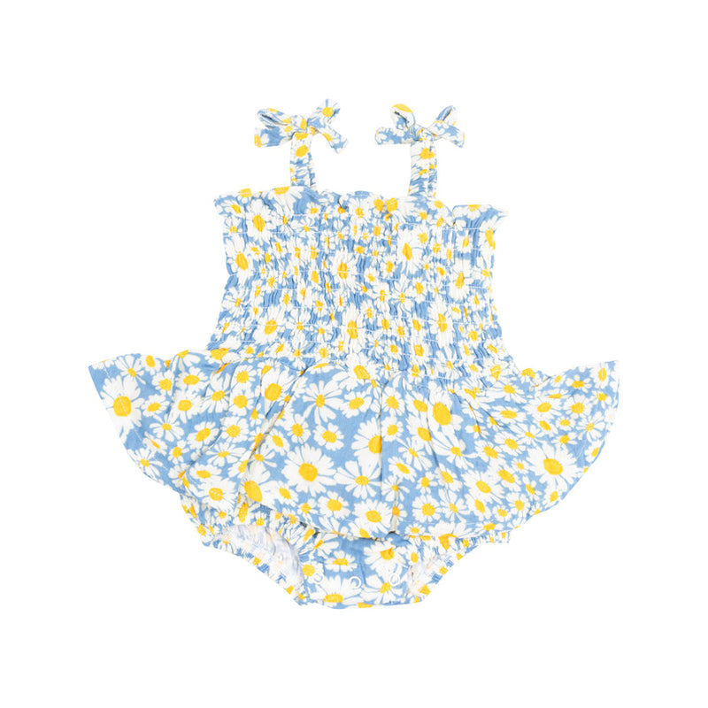 Angel Dear Smocked Bubble with Skirt- Shasta Daisy