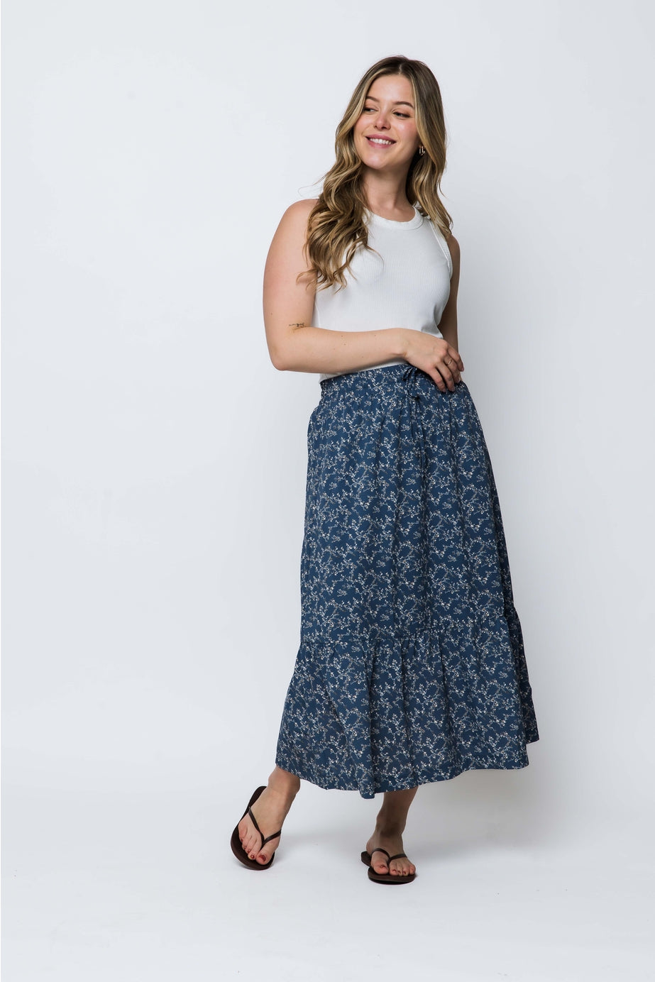 Orb Molly Skirt - Blue Vines