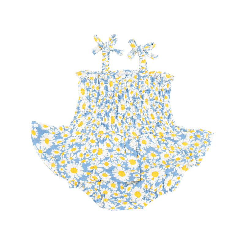 Angel Dear Smocked Bubble with Skirt- Shasta Daisy