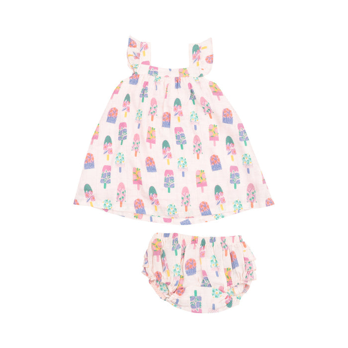 Sundress and Diaper Cover-Floral Popsicles