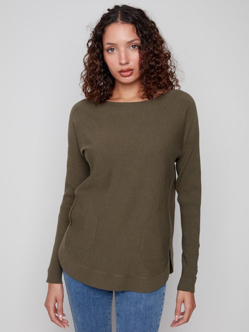 Long Sleeve Sweater- Green