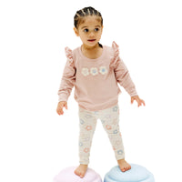 Angel Dear French Terry Ruffle Sweatshirt + Leggings - Daisy Pop
