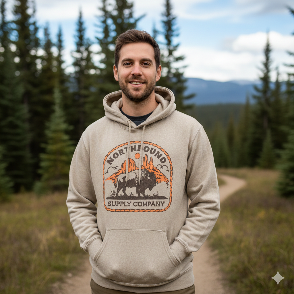 Northbound Supply Co Men's Western Bison Hoodie