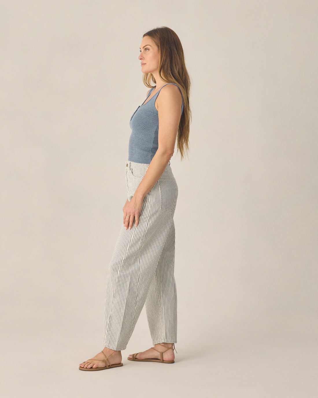 Rylee & Cru Barrel Pant Railroad Stripe