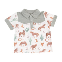 Angel Dear Cowboy Polo and Short Set - Western Horses