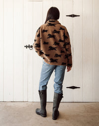 Brunette the Label full Zip Horse Sherpa