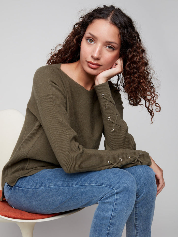 Long Sleeve Sweater- Green