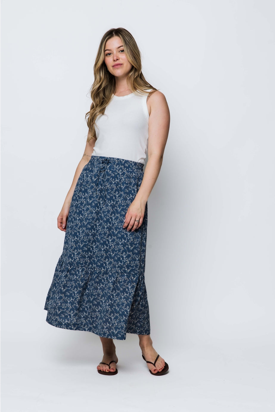 Orb Molly Skirt - Blue Vines